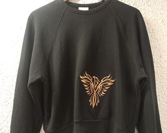 Felpa nera in cotone ricamato DRIES VAN NOTEN, taglia S