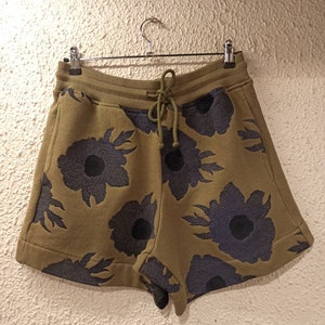 DRIES VAN NOTEN Floral Embroidered High-rise Track Shorts in Green size Medium New!!
