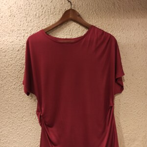 DRIES VAN NOTEN Asymmetric Gathered T-shirt in Fuchsia size Small New !!!