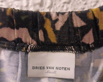 Falda lápiz estampada floral DRIES VAN NOTEN en color lima, talla pequeña