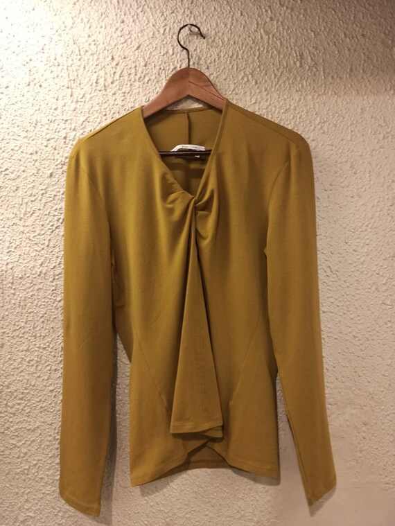 PROENZA SCHOULER White Label Long Sleeve Keyhole Top in Olive - Etsy