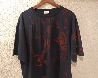 DRIES VAN NOTEN Besticktes Oversized-Baumwoll-T-Shirt in Dunkelblau Größe Extra Small