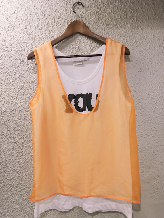 DRIES VAN NOTEN X Len Lye You Printed Silk & Cotton Tank Top Size