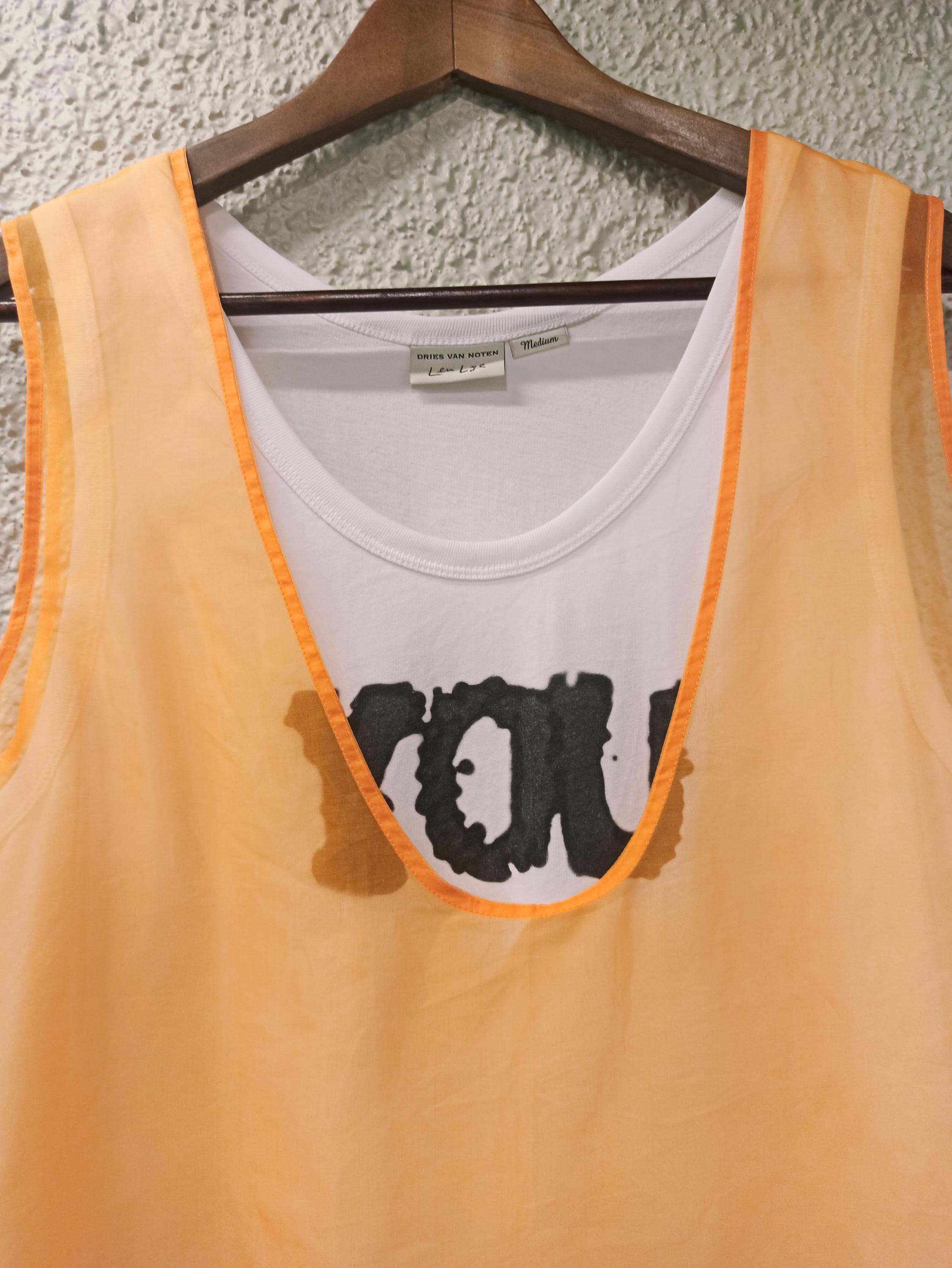 DRIES VAN NOTEN X Len Lye You Printed Silk & Cotton Tank Top Size