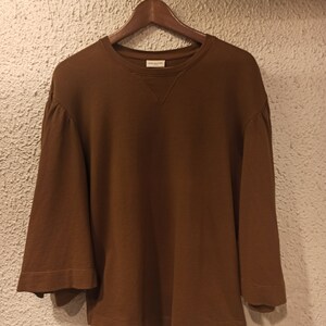 DRIES VAN NOTEN Cotton Crew Neck Brown Sweatshirt with defect size Small New !!!!