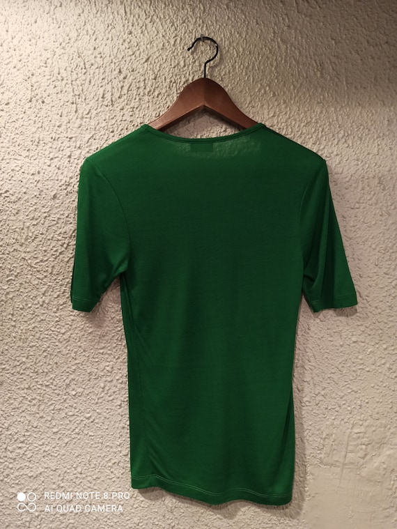 DRIES VAN NOTEN Scoop- Neck T-shirt Dark Green Size Extra