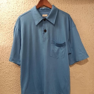 DRIES VAN NOTEN Blue Jersey Polo with defects size : Medium New !!
