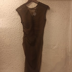 DRIES VAN NOTEN Chiffon Tulle Dress Army Green size Small New !!!!