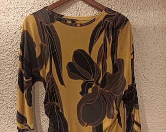 DRIES VAN NOTEN Floral Print Pale Yellow Top size Extra Small authentic New !!