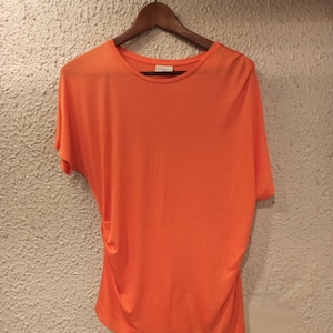 DRIES VAN NOTEN Cerus Gathered Top Orange size: Small Authentic New !!