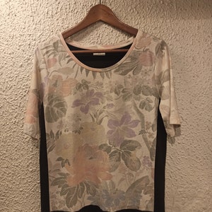 T-shirt noir à imprimé floral DRIES VAN NOTEN Taille : Petit authentique Nouveau !!