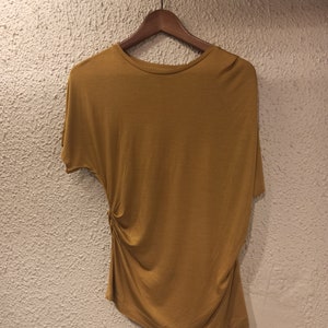 DRIES VAN NOTEN Cerus Gathered Top Mustard size Extra Small  New !!!