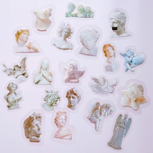 Aesthetic Plaster Sculpture Sticker Pack -Waterproof Stickers-Bullet Journal Stickers- Packaging