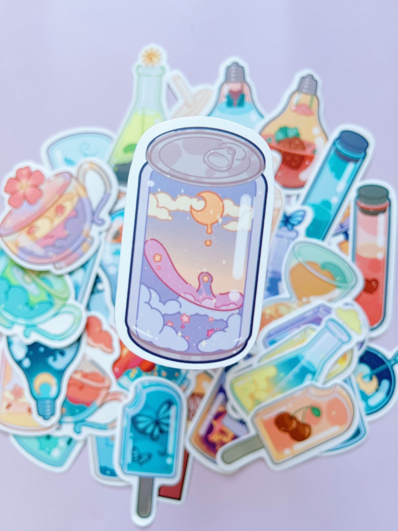 Sticker Stetic Aesthetic Bottle Sticker Pack-aesthetic Drink-vsco Stickers-waterproof ...