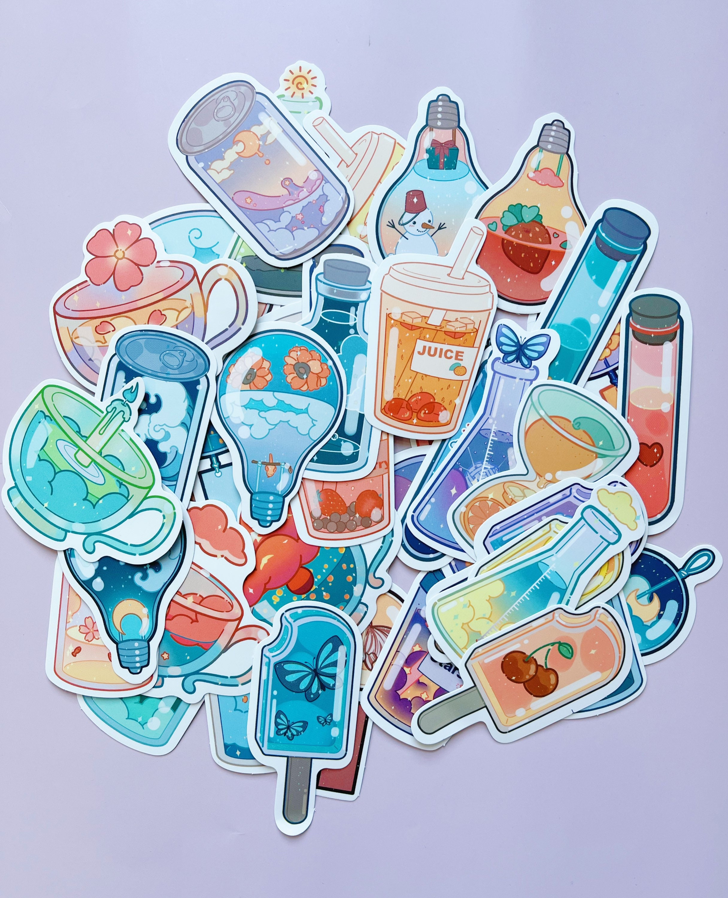 50pcs Potion Label Cartoon Stickers Vinyl Stickers for Water Bottles  Waterproof Stickers for Kids Girls - AliExpress