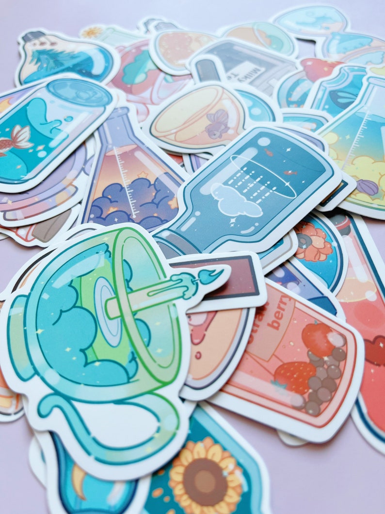 Sticker Stetic Aesthetic Bottle Sticker Pack-aesthetic Drink-vsco Stickers-waterproof ...