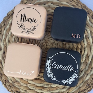 Boite à bijoux personnalisé de voyage boite à bijoux cadeaux de mariage cadeau demoiselle d'honneur cadeau maman sœur