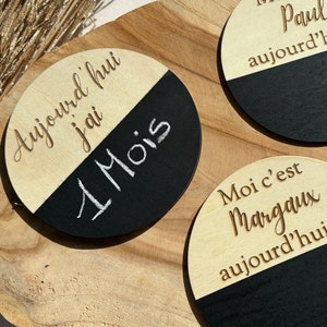 Gepersonaliseerde baby mijlpaalkaart uitwisbare houten fotokaarten welkom baby baby mijlpalen leisteen