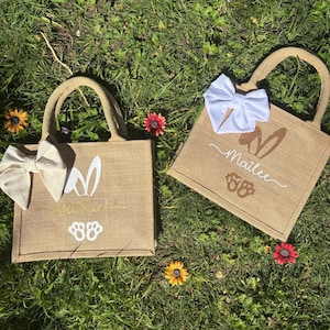 Personalized Easter burlap bag for egg hunt personalized Easter harvest bag personalized Easter tote bag