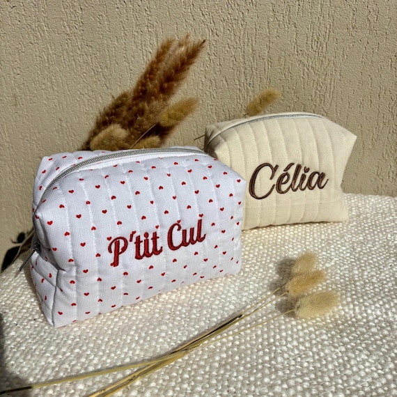 Neceser personalizado con bordado, neceser bordado, neceser con