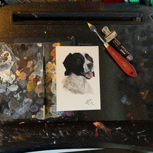 Custom Pet Portrait, Gouache/Acrylic Pet Painting, Customized and Hand Painted from Photographs.