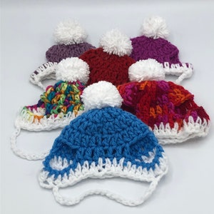 Crochet Kitty Cat Hats (for Cats) with Ears with Pom Pom