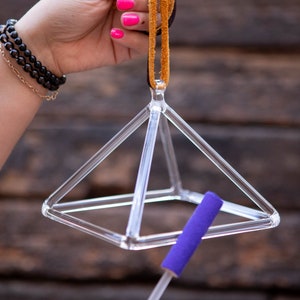 Crystal Singing Pyramid: 6 inch Sound Healing Tool