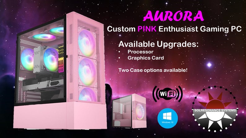 AURORA - Pink! Custom Enthusiast Gaming PC || Nvidia Rtx 3000 series Gpus  || AMD Ryzen 5000 series 7 or 9 Cpu || 32GB Ram || 2.5TB 