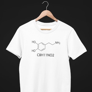 Dopamine Formula T shirt - Dopamine Molecular Structure - Mental Health Shirt - Dopamine Chemical Compound