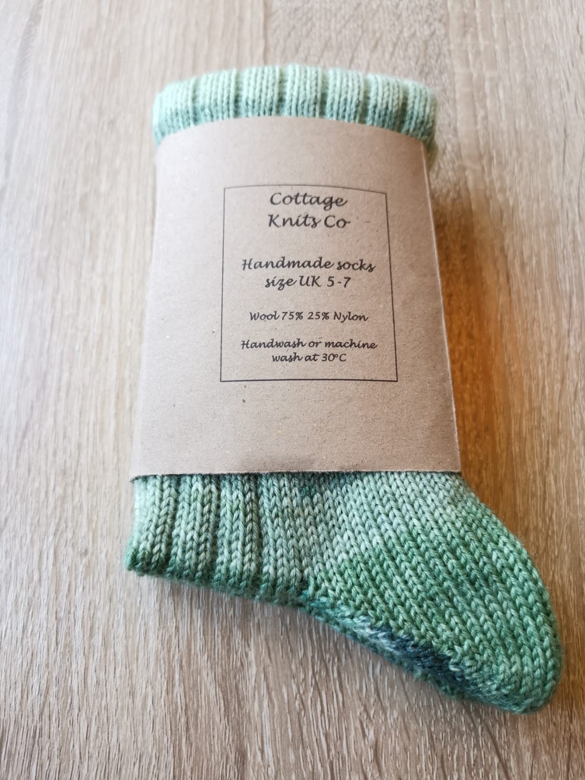 Handmade knitted socks knitted walking socks Green Stripes Etsy