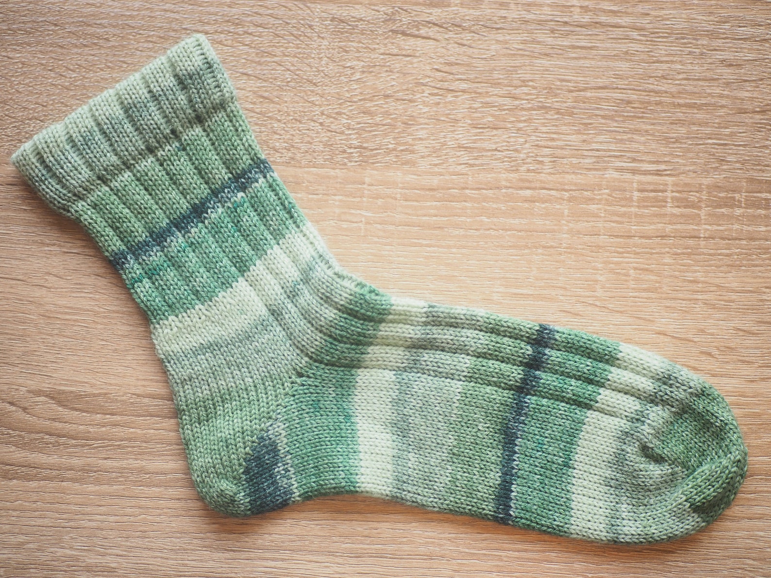 Handmade knitted socks knitted walking socks Green Stripes Etsy