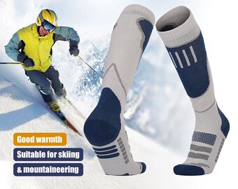 1 pair,Adult thick warm ski socks men's and women's winter towel socks high tube outdoor mountaineering sports socks