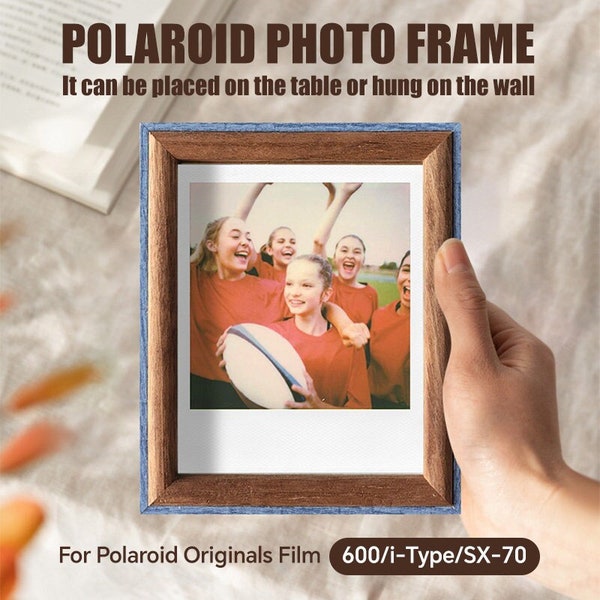 Wooden Polaroid Photo Frame for Polaroid iType 600 SX70 Film Pictures, 4.2” x 3.5”  for Polaroid Now Plus OneStep2 OneStep+ Instant Camera