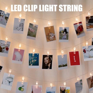 LED String Lights Battery Powered Fairy Twinkle Lights with Clips for Hanging Pictures Bedroom Wall Wedding Decor