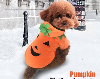 Clothes for Pets Dog Pumpkin Costume Halloween Dog Shirts Halloween Sweaters for Cats Cosplay Accessories Small