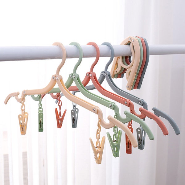 12 Pcs Travel Hangers - Portable Folding Clothes Hangers Travel Accessories Foldable Clothes Drying Rack for Travel