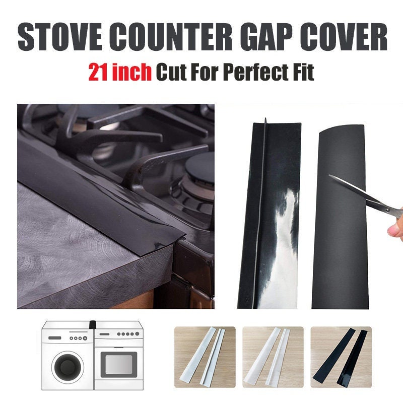 Silicone Stove Counter Gap Cover, 2 Pack 25 inch Heat Resistant Kitchen  Stove Counter Silicone Gap Filler Cover Seals Spills Between Counter  Stovetop