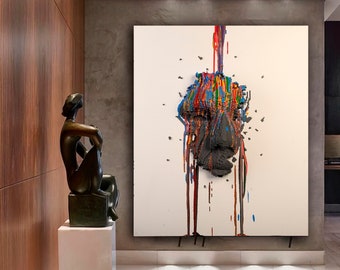 3D Wooden Wall Art Sculpture: Unique Pixel Pop Art Decor