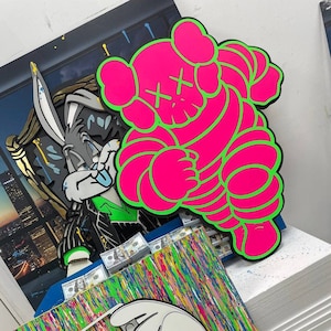Michelin Man KAWS Настенное искусство не обрамлено 3D Modern Art 1 Мишлен дерево настенная картина из дерева