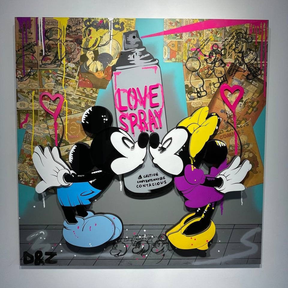 Tableau Street Art Mickey Donald & Louis Vuitton