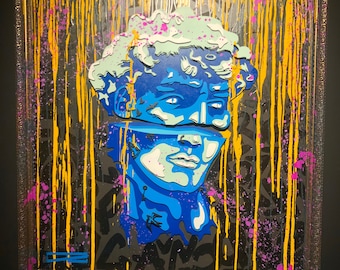 DAVID XXI 3D Wooden Sculpture: Contemporary Pop Art Wall Decor