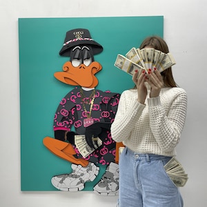 3D Opera d'arte contemporanea DAFFY DUCK 3D carino cartone animato di derivazione