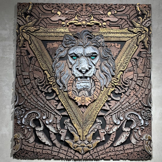 Lion King Wall Art Wood Decor Wooden Bedroom Wall Decor LIMITED numbers of works |1| Modern 3D wood picture