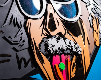 ALBERT EINSTEIN ART - 3d Einstein Portrait Wooden Art - Pop Art Sculpture - Funny Bedroom Wall Art - Handmade Wall Décor