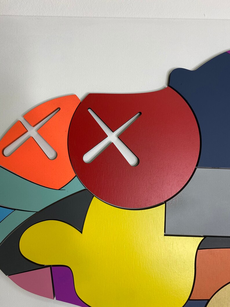 Unique Wall Decor Wooden Wall Art KAWS Modern 3D Wood Picture. Etsy