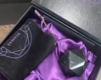 Whiskey Stones Viginti Gift Sets for Men, D20 2 Handcrafted Premium Granite 20 Sided Chilling Stones Velvet  Silk Lined Eco Box Set DIAMAS
