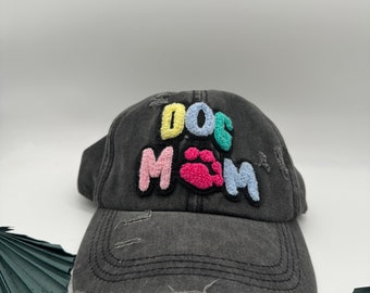 Dog mom Baseball-Mütze, bestickte cap, Hund, Pfotenabdruck bestickte Baseballmütze