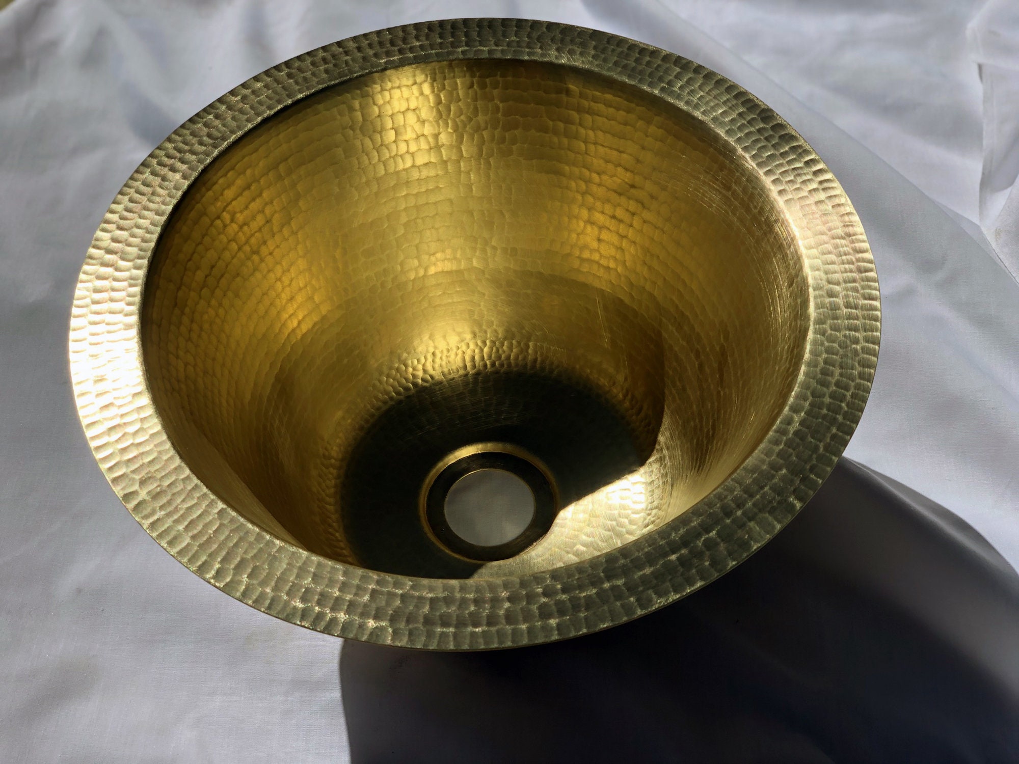 Hand Hammered Brass 12 round bar sink with choice of Etsy
