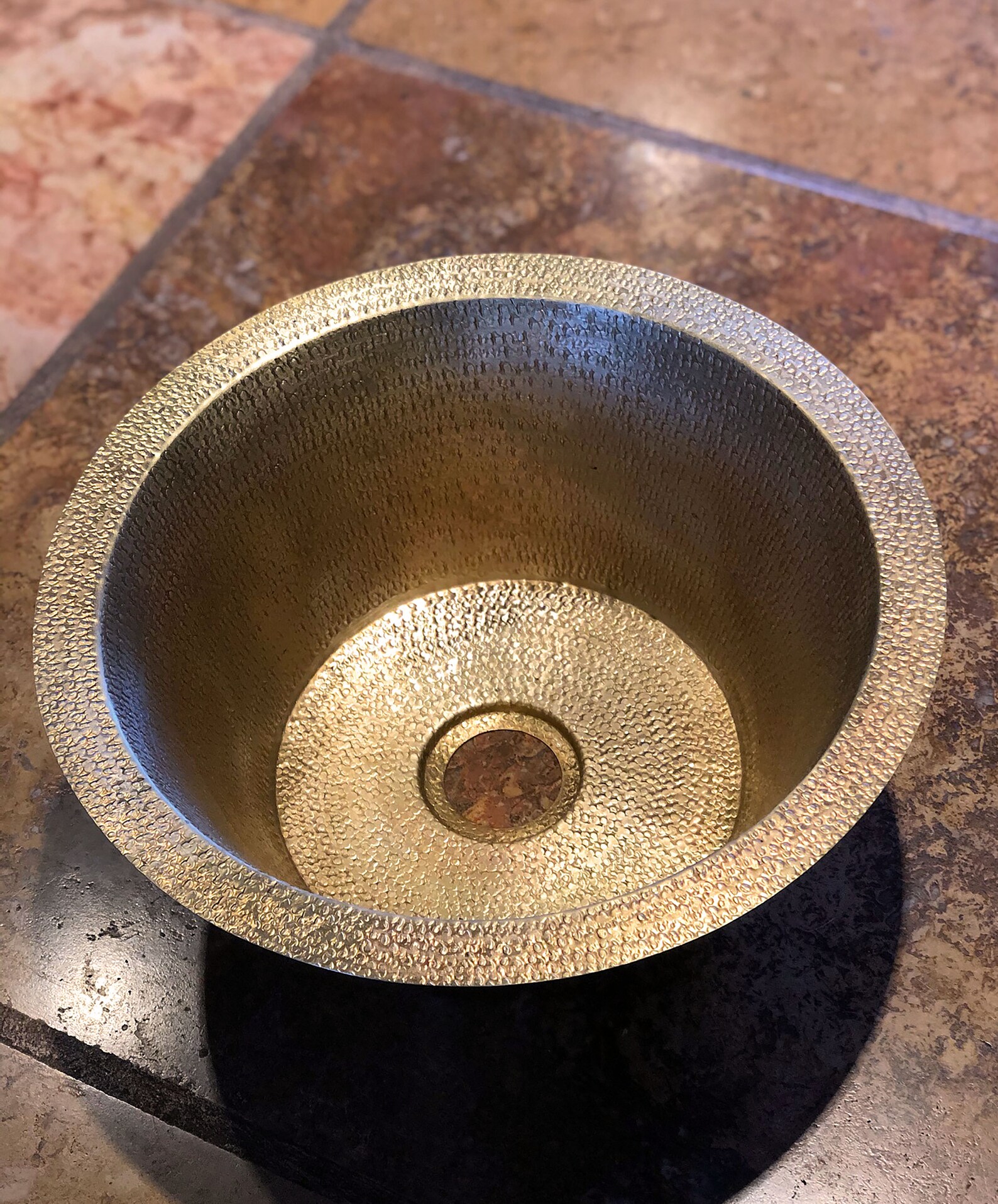 Hand Hammered Brass 14 round bar sink with primrose Etsy