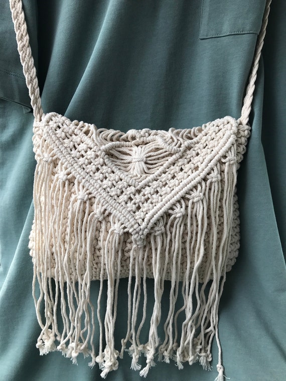 Handmade Macrame Purse Cross Body Bag Vacation Bag Etsy Canada